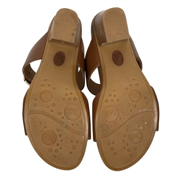 Söfft Brown Leather Block Heel Sandals – Size 9M - Picture 8 of 13